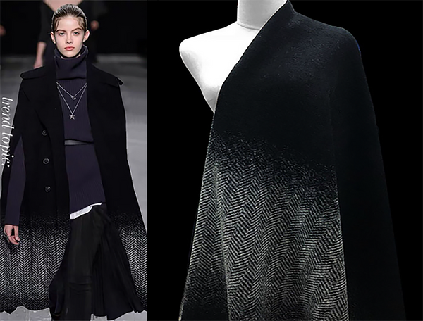 Black and White Hombre Italian Woolen - 150 cm Wide, Imported.