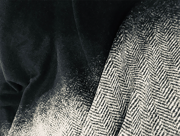 Black and White Hombre Italian Woolen - 150 cm Wide, Imported.