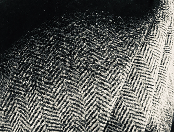 Black and White Hombre Italian Woolen - 150 cm Wide, Imported.