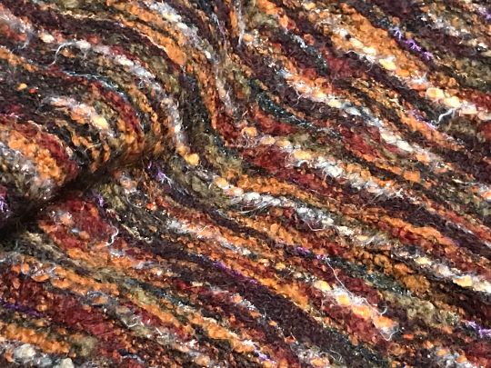 Multi Color With Gold Threads Accents - Italian Woolen - 140 cm Wide.