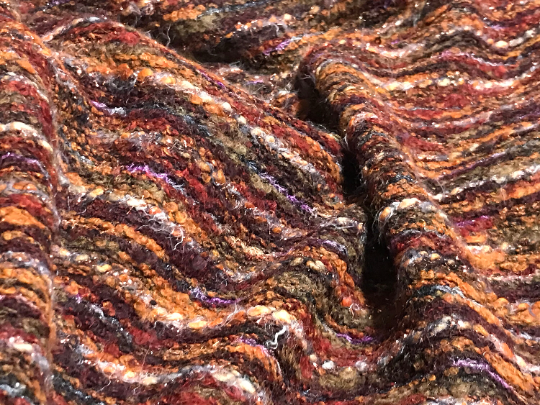 Multi Color With Gold Threads Accents - Italian Woolen - 140 cm Wide.