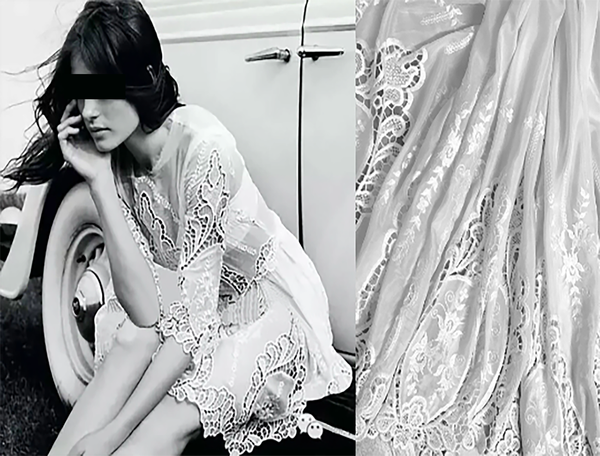 Embroidered Double Border -Silk/Cotton - 120 cm Wide - Available in 3 Colors.