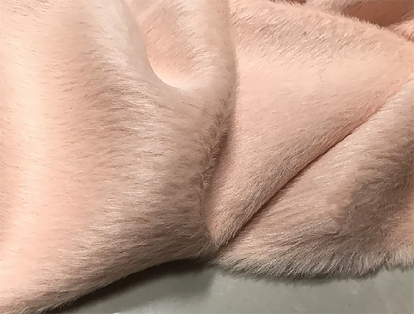 Salmon Powder Long Hair - Italian Alpaca Fur - 147 cm Wide.