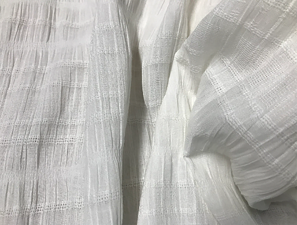 White Egyptian Cotton Jacquard  - 138 cm Wide.