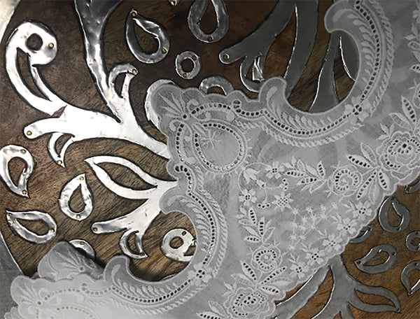 Natural White Broderie  Anglaise Lace on  Cotton Voile - 18 cm Wide.