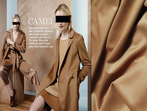 Caramel Color - Italian Short Staple Hair Wool Cashmere - 150 cm Wide.