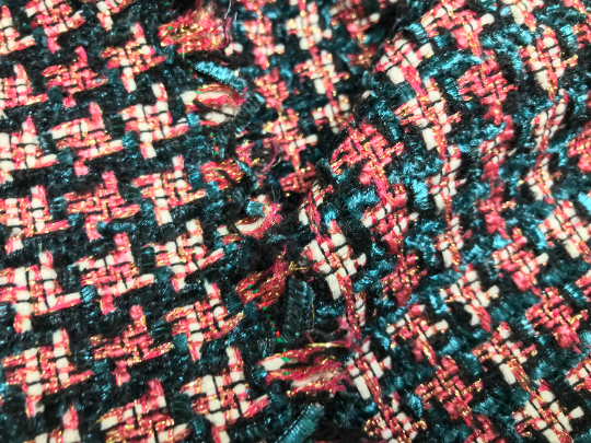 Multi Color w/Gold Accent - French Tweed - 150 cm Wide, Two Colors Available.