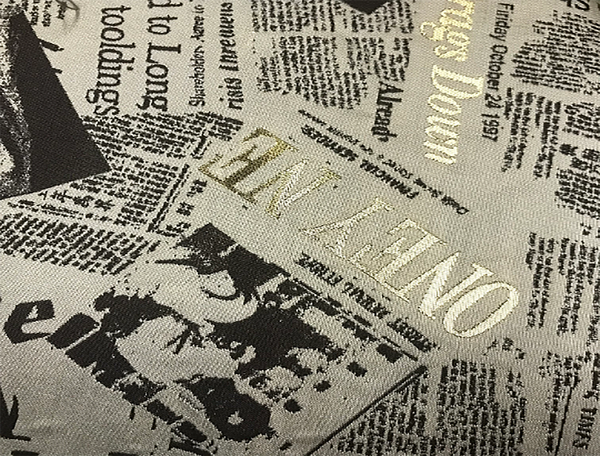 Newspaper Print French Jacquard- 145 cm Wide, Imported.