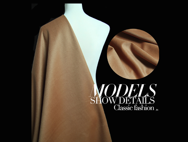 Caramel Color - Italian Short Staple Hair Wool Cashmere - 150 cm Wide.
