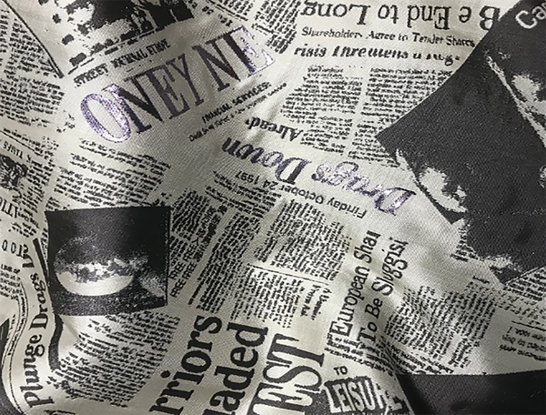 Newspaper Print French Jacquard- 145 cm Wide, Imported.