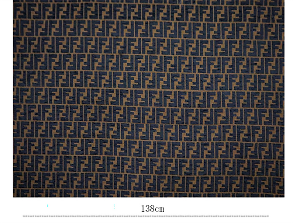 Black on Caramel Background - Italian Jacquard - 138 cm Wide,