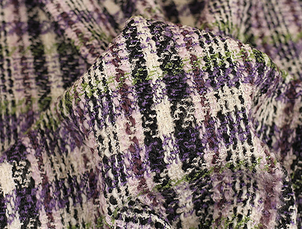 Multi Color Plaid - French Tweed -148 cm Wide.