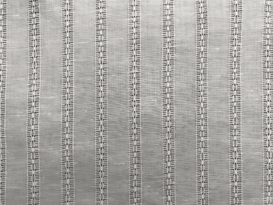 White Pure Flax Linen Jacquard  - 105 cm Wide, Imported. - WIKILACES