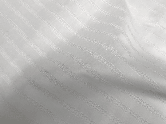 White Pure Flax Linen Jacquard  - 105 cm Wide, Imported. - WIKILACES