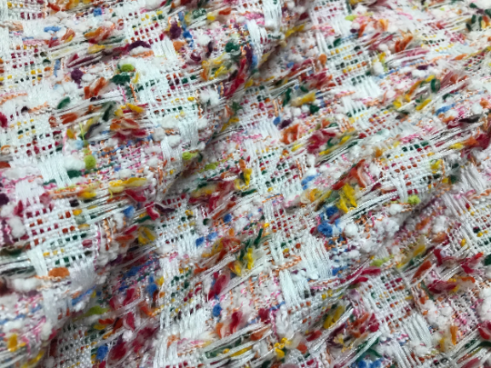 Multi Color in a Checkered Pattern - French Tweed -150 cm Wide.