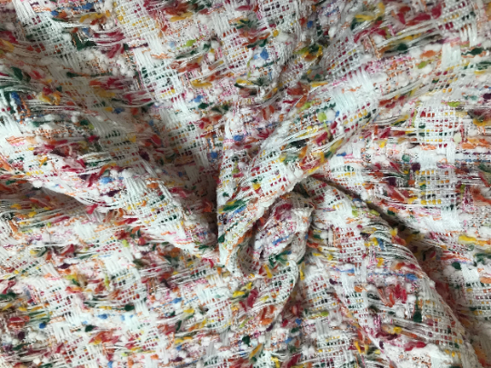 Multi Color in a Checkered Pattern - French Tweed -150 cm Wide.