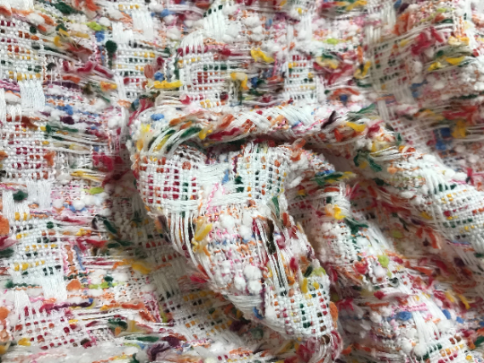 Multi Color in a Checkered Pattern - French Tweed -150 cm Wide.