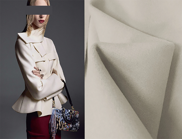 Natural White/Off White - Double Sided Italian Merino Cashmere/Wool - 150 cm Wide.