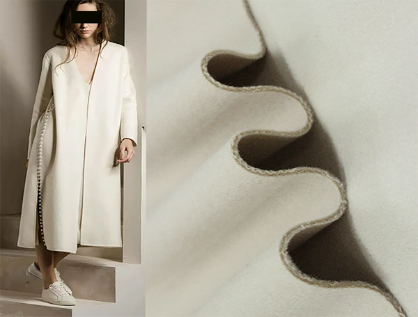 Natural White/Off White - Double Sided Italian Merino Cashmere/Wool - 150 cm Wide.