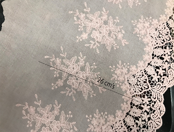 Pink on Pink Embroidery on Cotton Voile - Broderie Anglaise Lace - 36 cm Wide.