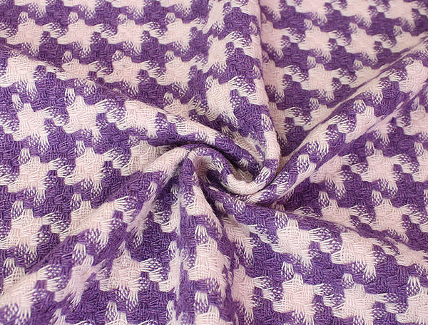 Purple/Light Pink HoundsTooth  - French Tweed - 150 cm Wide.