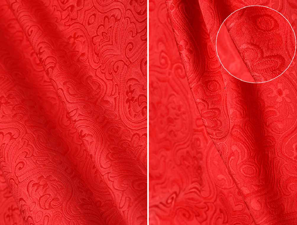 Red Italian Stretch Jacquard - 152 cm Wide.