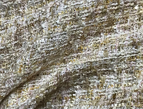 Shades of Blues or Pink Whites and Tans with Small Sequins - French Tweed - 150 cm Wide.