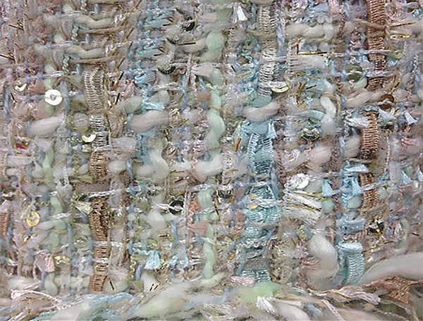 Shades of Blues or Pink Whites and Tans with Small Sequins - French Tweed - 150 cm Wide.