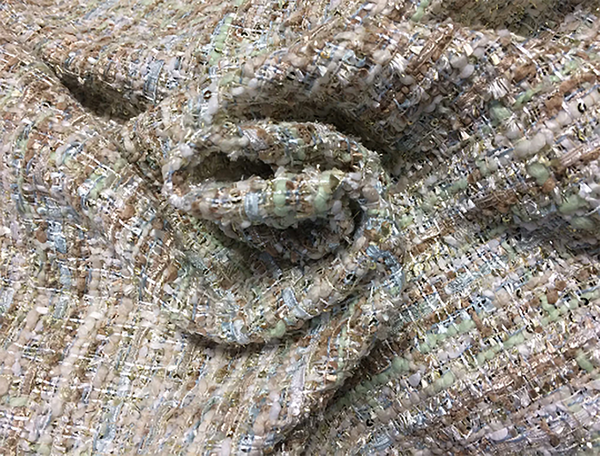 Shades of Blues or Pink Whites and Tans with Small Sequins - French Tweed - 150 cm Wide.