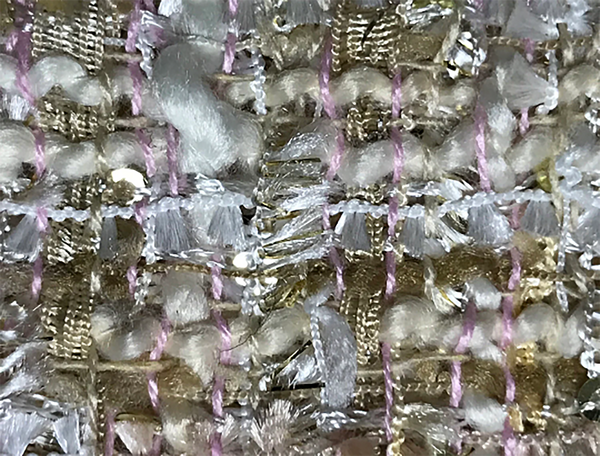 Shades of Blues or Pink Whites and Tans with Small Sequins - French Tweed - 150 cm Wide.