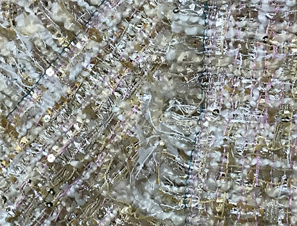 Shades of Blues or Pink Whites and Tans with Small Sequins - French Tweed - 150 cm Wide.