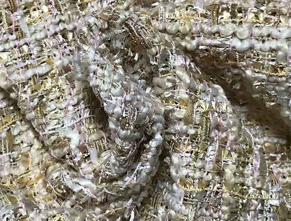 Shades of Blues or Pink Whites and Tans with Small Sequins - French Tweed - 150 cm Wide.
