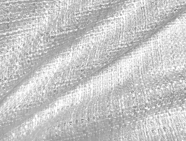 White Cotton/Viscose - French Tweed - 148 cm Wide.