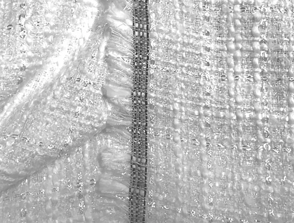 White Cotton/Viscose - French Tweed - 148 cm Wide.