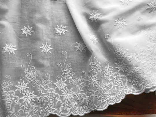 Natural White Broderie Anglaise - 26 cm Wide.