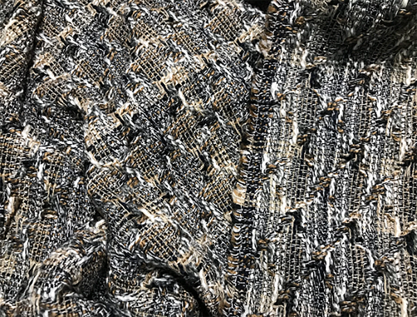 Shades of Tan/Grey/Black/White  -Double Faced French Tweed - 150 cm Wide.